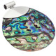 925 Silver Round Paua Abalone Shell Sterling Pendant, 2 3/4"