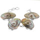 925 Silver Bold 4 Link Mabe Blister Pearl In Shell Sterling Bracelet, 7.5"