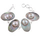 925 Silver Bold 4 Link Mabe Blister Pearl In Shell Sterling Bracelet, 7.5"
