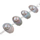 925 Silver Bold 4 Link Mabe Blister Pearl In Shell Sterling Bracelet, 7.5"
