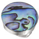 925 Silver Colorful Paua Abalone Shell Sterling Adj Sz 7 Ring, 1"