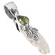 925 Silver Peridot White Biwa Freshwater Stick Pearl Sterling Pendant, 1 1/4"