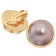 925 Silver Big 18mm Mauve Mabe Pearl Vermeil Gold Plated Clip-On Earrings 13/16"