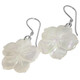 925 Silver Plumeria Flower Iridescent White Mother Of Pearl Shell Earrings, 1"