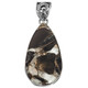 925 Silver Copper White Black Turquoise Handmade Sterling Pendant, 1 3/4"