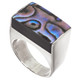 925 Silver Mens Unisex New Zealand Paua Abalone Shell Heavy Sterling 8 Ring