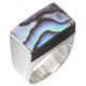 925 Silver Mens Unisex New Zealand Paua Abalone Shell Heavy Sterling 8 Ring