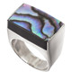 925 Silver Mens Unisex New Zealand Paua Abalone Shell Heavy Sterling 8 Ring