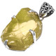 925 Silver Zambia Lemon Quartz Rough Nugget Sterling Pendant, 1 1/2"