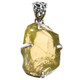 925 Silver Zambia Lemon Quartz Rough Nugget Sterling Pendant, 1 1/2"