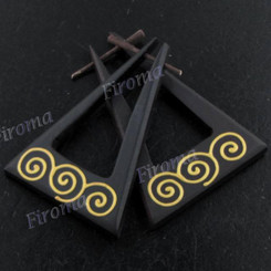 1 3/4" Wood Brown Earrings