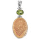 925 Silver Peridot Gold Pink Azalea Titanium Druzy Drusy Sterling Pendant, 2"
