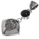 925 Silver Mist Titanium Agate Drusy Druzy Black Onyx Sterling Pendant, 2"