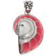 925 Silver Cool Open Pink Nautilus Shell Sterling Pendant, 1 3/4"