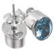 925 Silver Dainty Sparkling Oval Sky Blue Topaz Sterling Stud Earrings, 3/8"