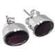 925 Silver Dainty Oval Red Garnet Sterling Post Stud Earrings, 3/8"