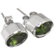925 Silver Dainty Sparkling Oval Natural Peridot Sterling Stud Earrings, 3/8"