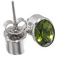 925 Silver Dainty Sparkling Oval Natural Peridot Sterling Stud Earrings, 3/8"
