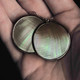925 Silver Round Genuine Irridescent Silver-tone Nautilus Shell Earrings, 1 3/8"