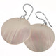 925 Silver Round Genuine Irridescent Silver-tone Nautilus Shell Earrings, 1"
