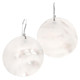 925 Silver Round Oyster White Mother Of Pearl Shell Sterling Earrings, 1 3/8"