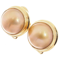925 Silver Champagne Mabe Pearl Vermeil Gold Plated Sterling Omega Earrings 5/8"