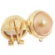 925 Silver Champagne Mabe Pearl Vermeil Gold Plated Sterling Omega Earrings 5/8"