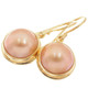 Vermeil Gold Champagne Mabe Pearl Plated 925 Sterling Sterling Earrings, 5/8"
