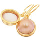 Vermeil Gold Champagne Mabe Pearl Plated 925 Sterling Sterling Earrings, 5/8"