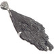 925 Silver Black Tourmaline Crystal Wedge Sterling Pendant, 3"
