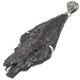 925 Silver Black Tourmaline Crystal Wedge Sterling Pendant, 3"