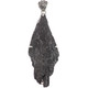 925 Silver Black Tourmaline Crystal Wedge Sterling Pendant, 3"