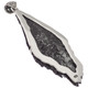 925 Silver Black Tourmaline Crystal Wedge Sterling Pendant, 3"
