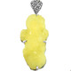 925 Silver Very Rare Botryoidal Yellow Brucite Sterling Healing Pendant, 2 1/2"