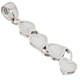 925 Silver Cascading Hearts White Oyster Mother Of Pearl Shell Pendant, 1 5/8"