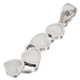 925 Silver Cascading Hearts White Oyster Mother Of Pearl Shell Pendant, 1 5/8"