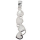 925 Silver Cascading Hearts White Oyster Mother Of Pearl Shell Pendant, 1 5/8"