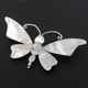925 Silver White Genuine Oyster Mother Of Pearl Shell Butterfly Brooche Pendant