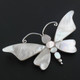 925 Silver White Genuine Oyster Mother Of Pearl Shell Butterfly Brooche Pendant