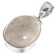 Fossil Mexican Sand Dollar Flower 925 Sterling Silver Pendant, 1 3/8"