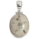 Fossil Mexican Sand Dollar Flower 925 Sterling Silver Pendant, 1 3/8"