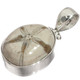 Fossil Mexican Sand Dollar Flower 925 Sterling Silver Pendant, 1 3/8"