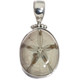 Fossil Mexican Sand Dollar Flower 925 Sterling Silver Pendant, 1 3/8"