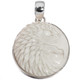 925 Silver Handcarved Eagle Head Bison Bone Bovine Sterling Pendant, 1 3/8"