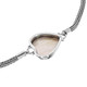925 Silver White Ocean Pearl Heart Mabe Pearl Sterling Chain Bracelet, 7.5-8"