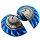 Nautilus Shell Deep Blue Focal Bead Matched Pair Cab Cabochon, 1 1/4"