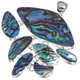 925 Silver Exotic Large Paua Abalone Shell Sterling Pendant, 3 9/16"