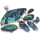 925 Silver Exotic Large Paua Abalone Shell Sterling Pendant, 3 9/16"