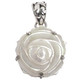 925 Silver Oyster Mother Of Pearl Shell Rose Flower Sterling Pendant, 1 1/8"