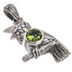 925 Silver Peridot Gemstone Parrot Bird Of Paradise Sterling Pendant, 1 1/8"